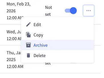 BigCommerce’s Archive Promotions feature enables bulk changes.