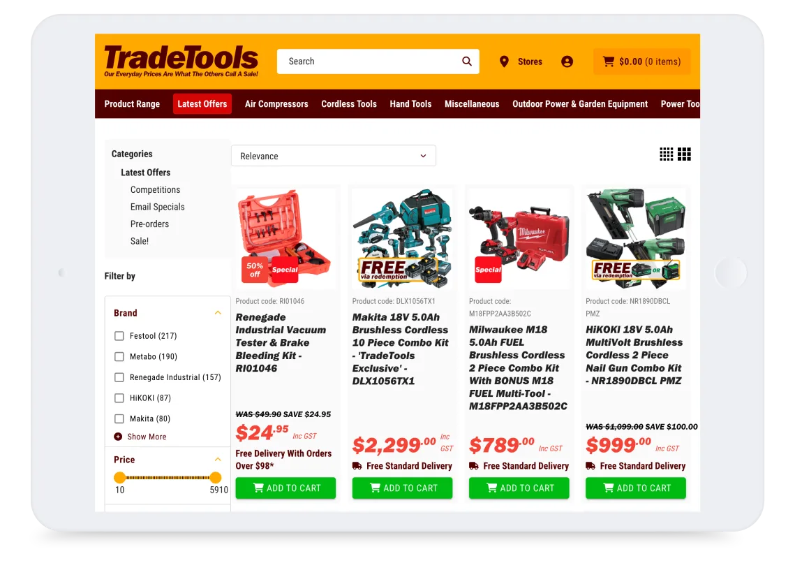 TradeTools tablet