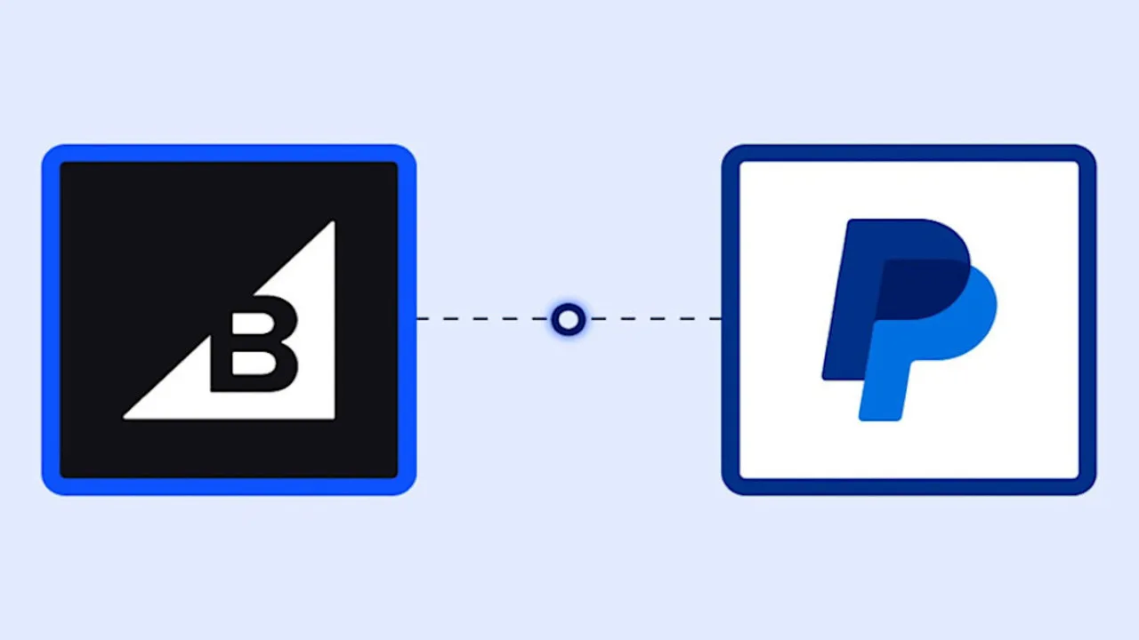 Visual representation of the PayPal Store Sync integration on BigCommerce using brand icons.