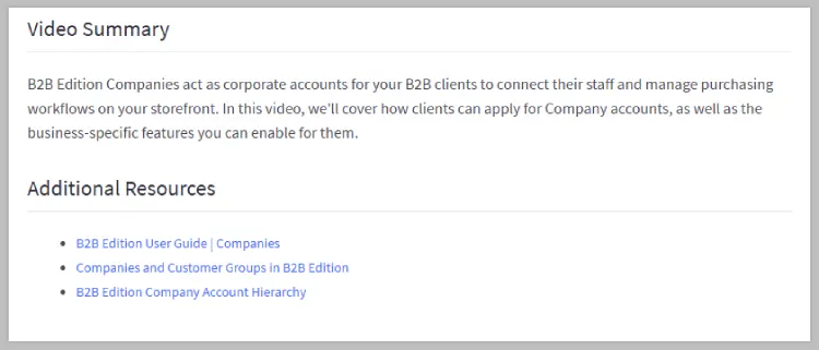 B2B Video Resources
