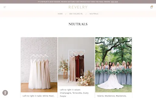 Customer Success Story: Bridal eCommerce Shop, Revelry - Ecommerce