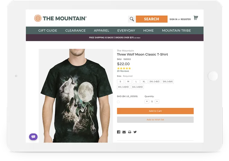 Bigcommerce the mountain product