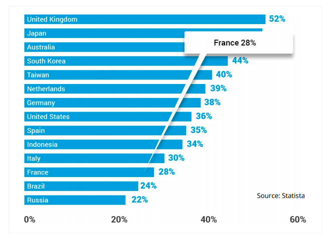 What are the most popular item French consumers shop for online