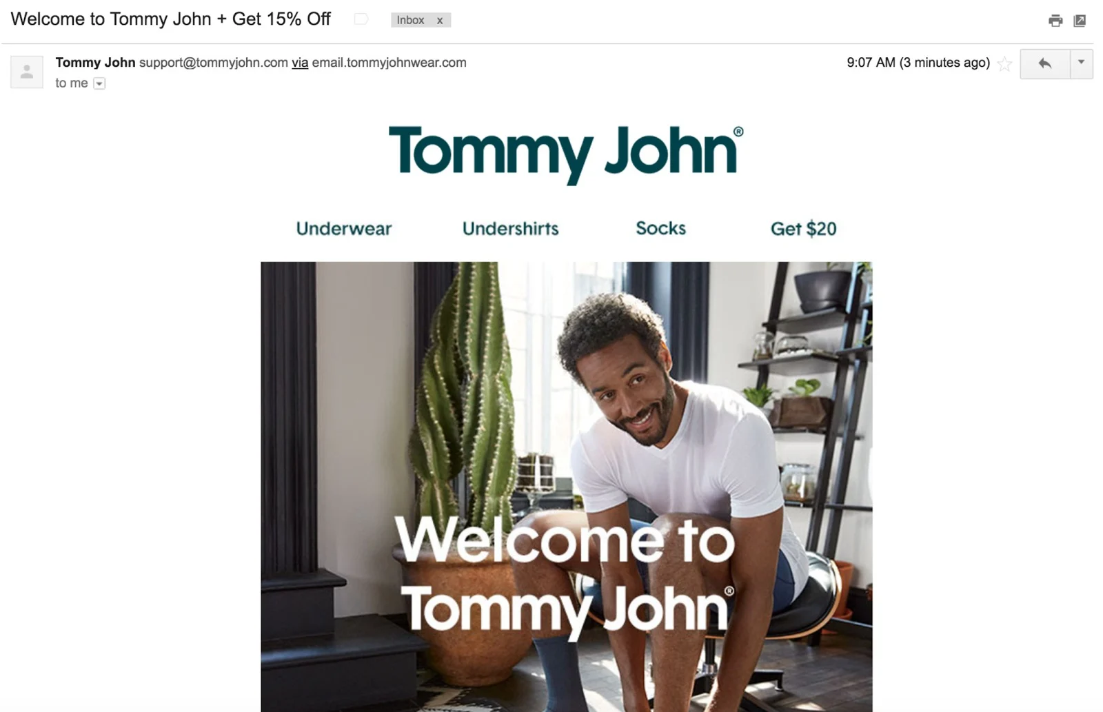 Tommy John Text Message Marketing Example – 02.21.2021