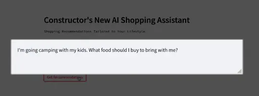 Constructor AI Shopping Assistant 