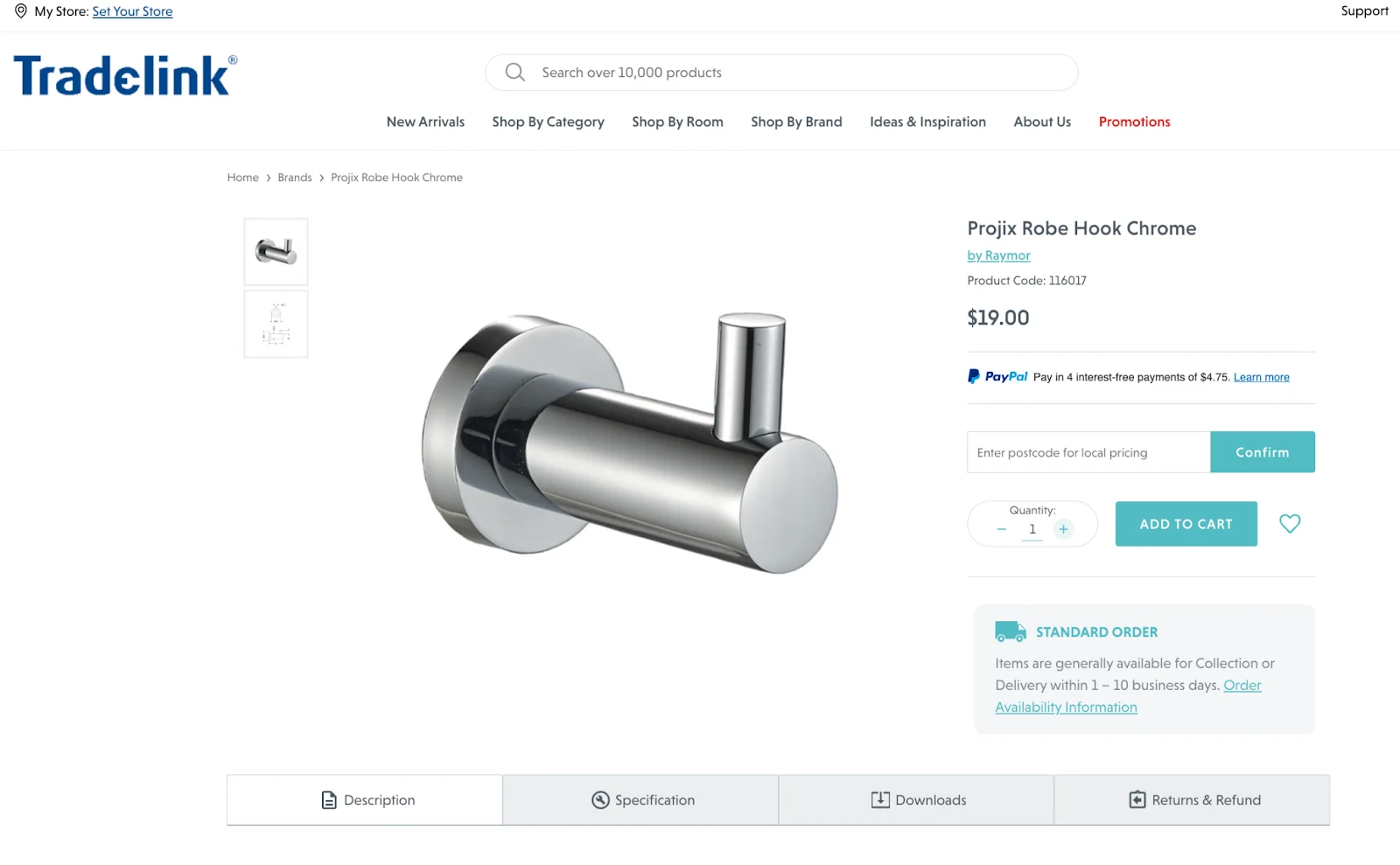 Tradelink product listing featuring a clean white background and probe hook