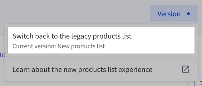 Product List Revert Action