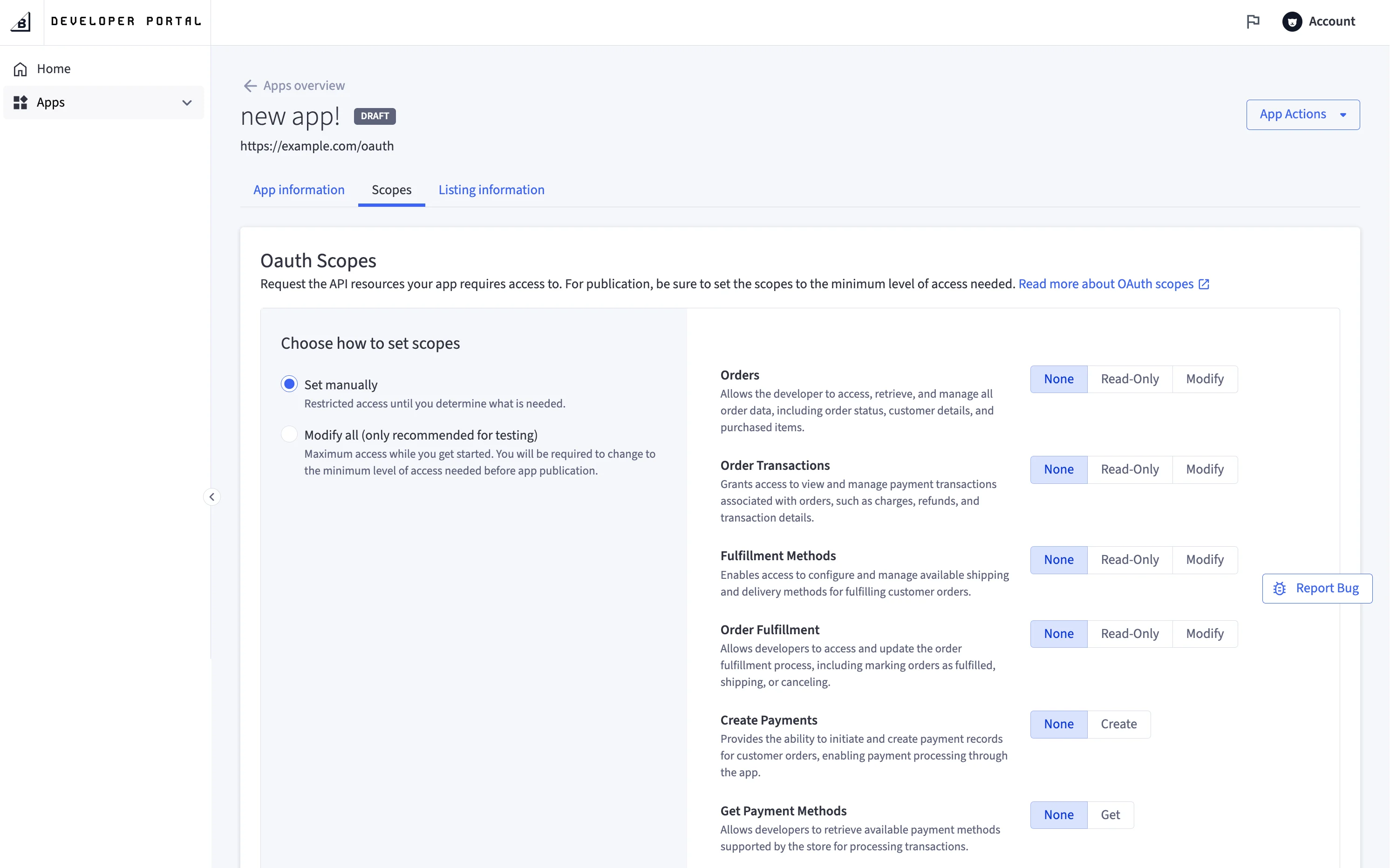 oauth-scopes-dev-portal
