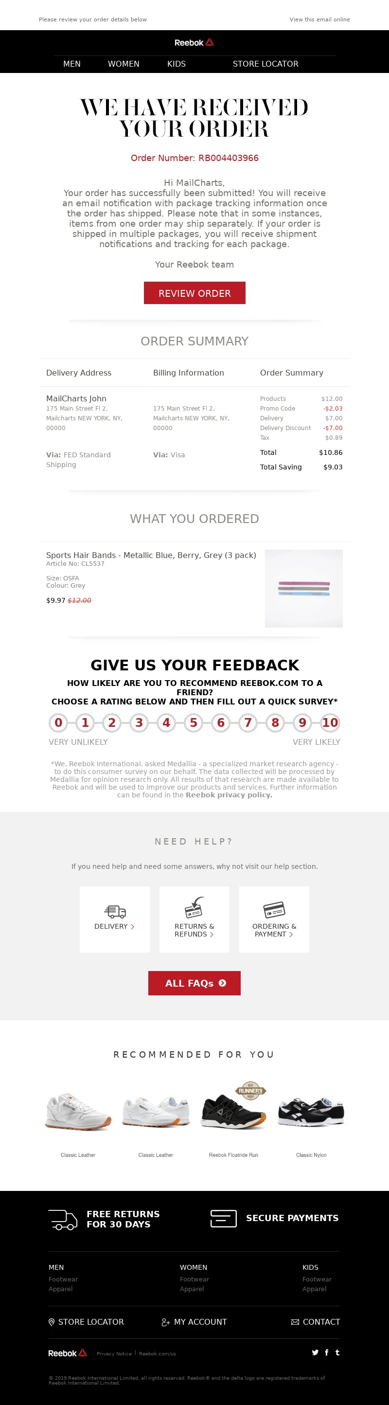 reebok-post-purchase-email