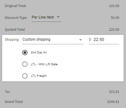 Custom Shipping