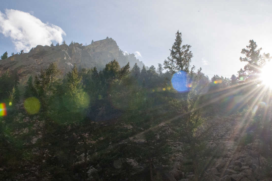 Light flare with mountains in Eldorado Canyon State Park #Boulder #Colorado #Nature #StatePark #EldoradoCanyon #LensFlare