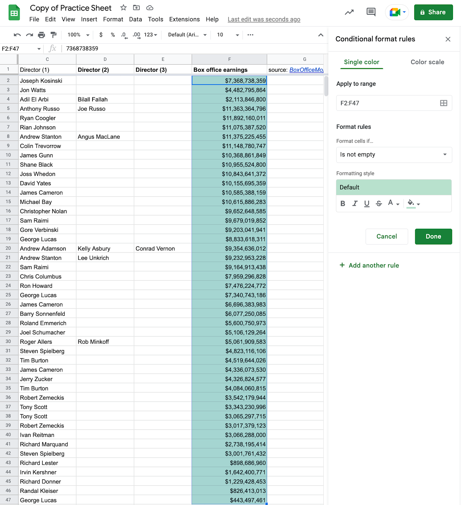 Solved: How to set conditional formatting based on differe