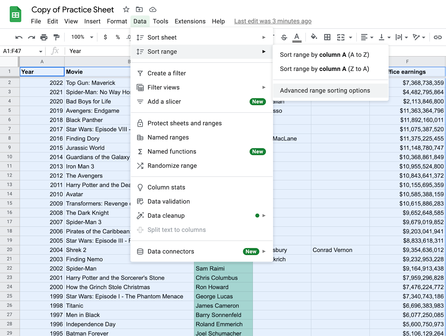 How to alphabetize rows in Google Sheets