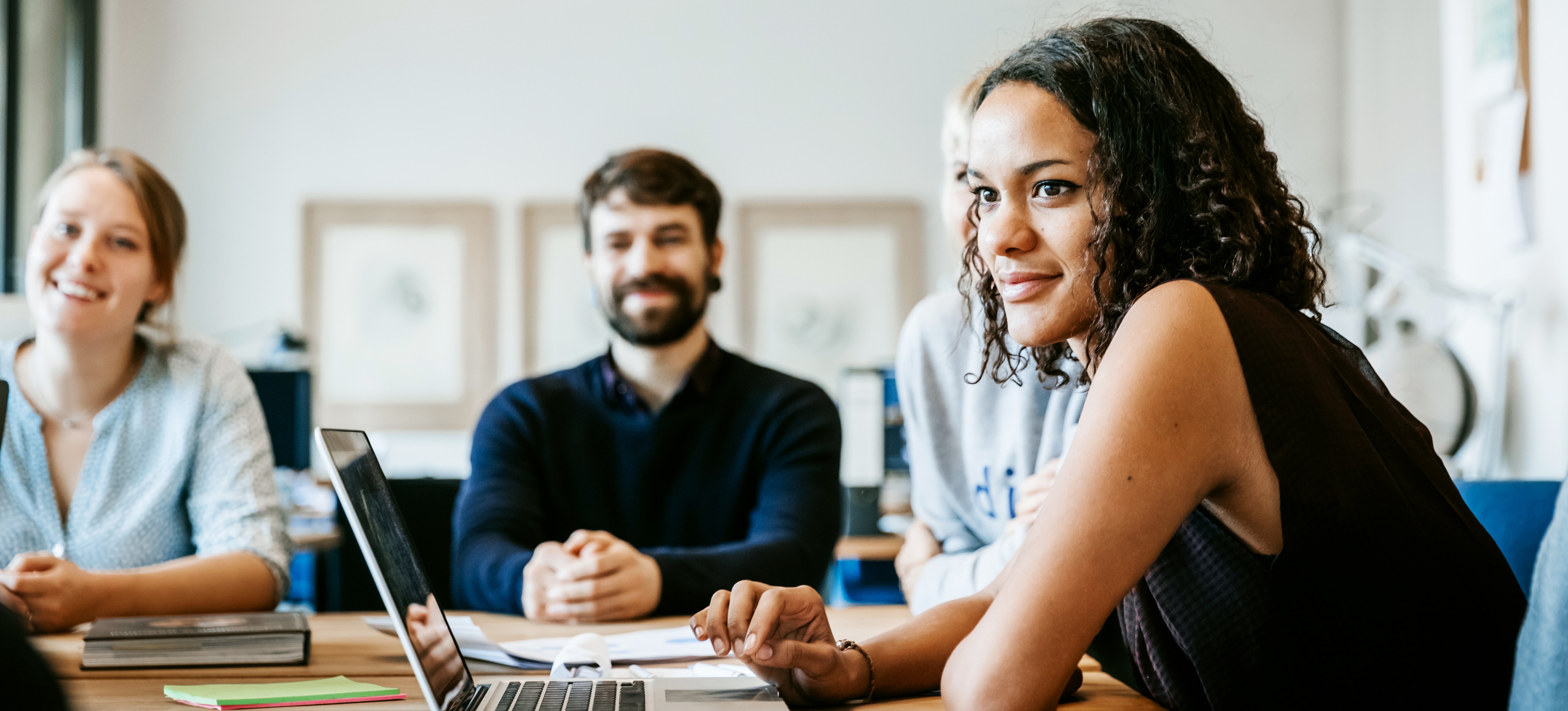 [Feature Image] A group of learners gathers together to study for one of the courses in their Master of Science degree program.
