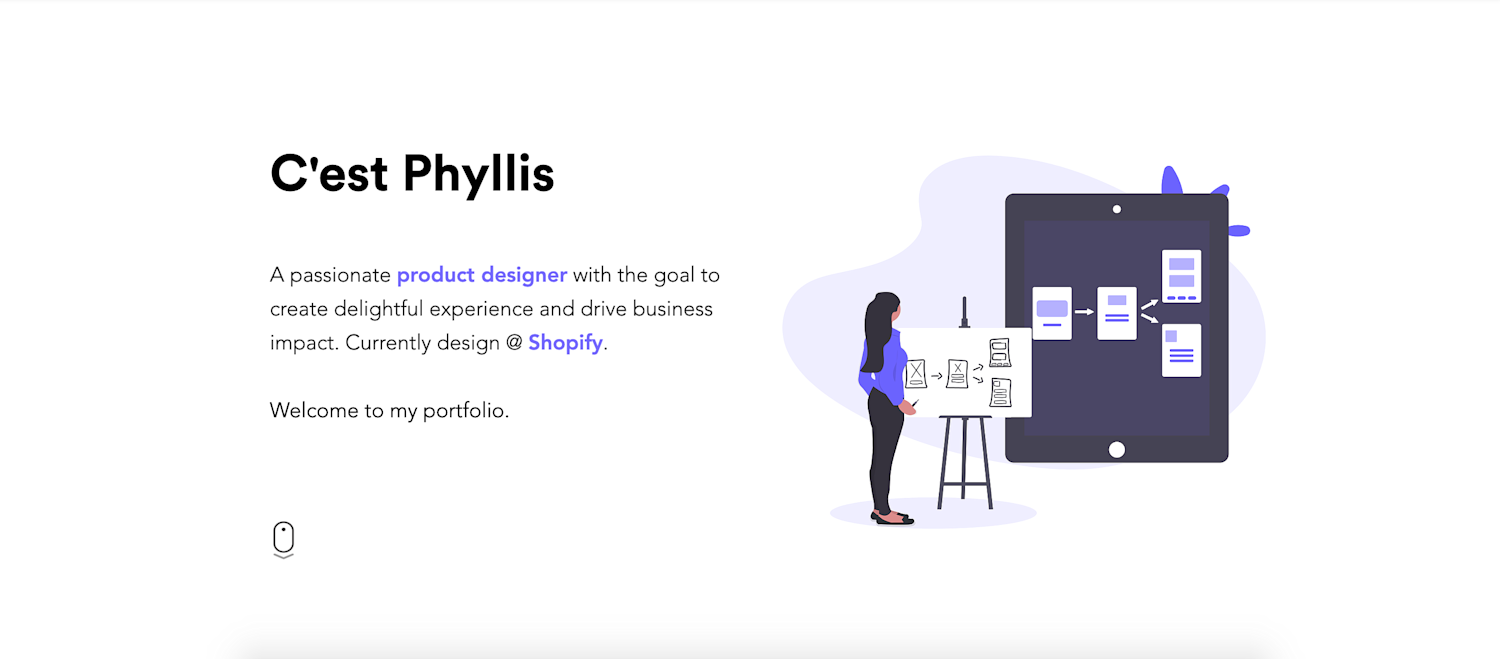 Screenshot of Phyllis Liu's portfolio page