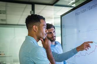 [Featured Image]: Team of financial analysts analyzing the organization's financial processes to help improve its profitability.