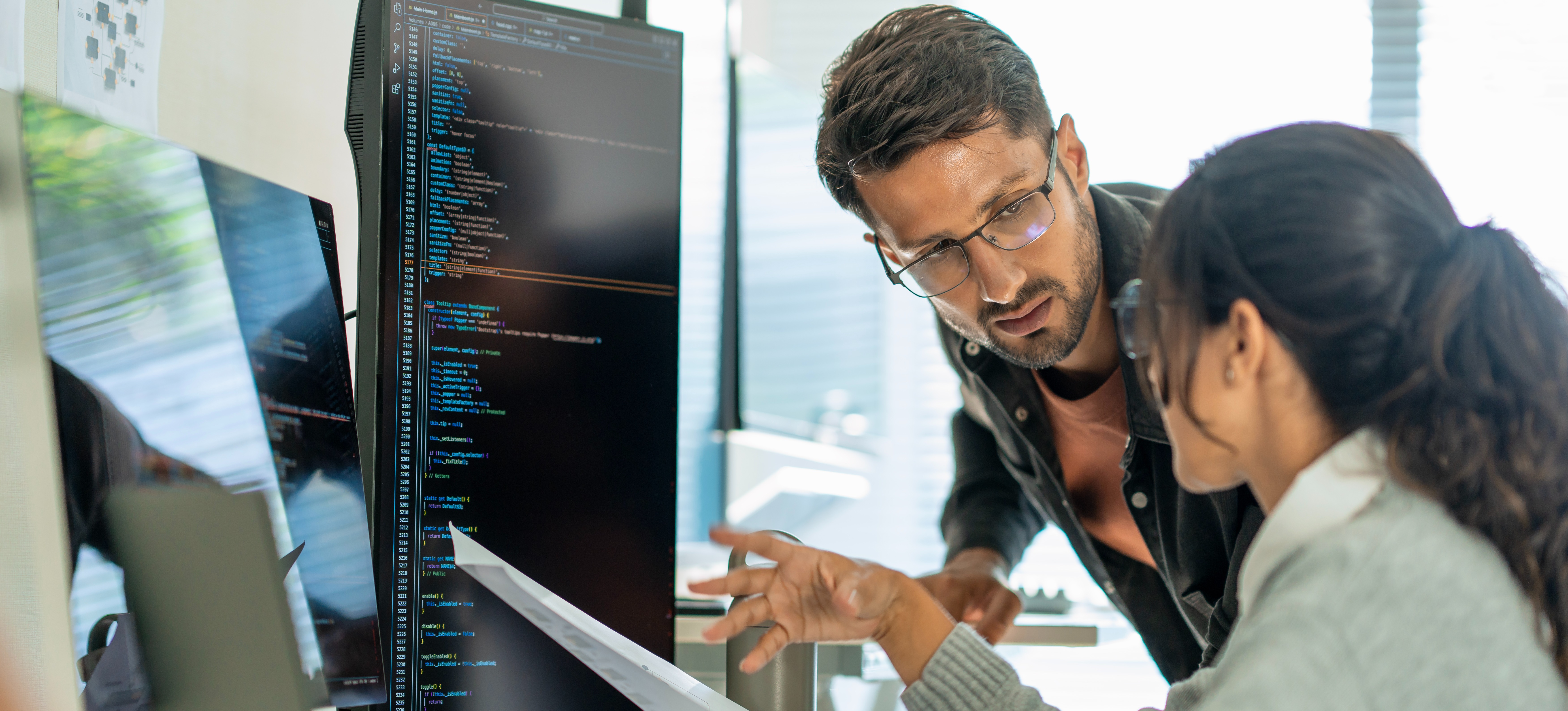 [Featured Image] Two machine learning engineers discuss the best algorithm to use for their statistical model.
