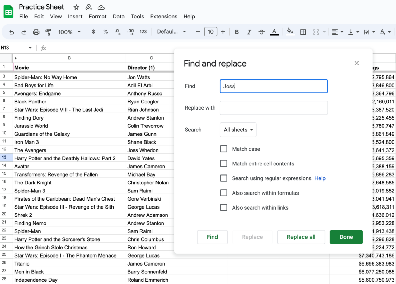 [Screenshot] A screenshot of a word displayed as it’s being typed in the Google Sheets search box