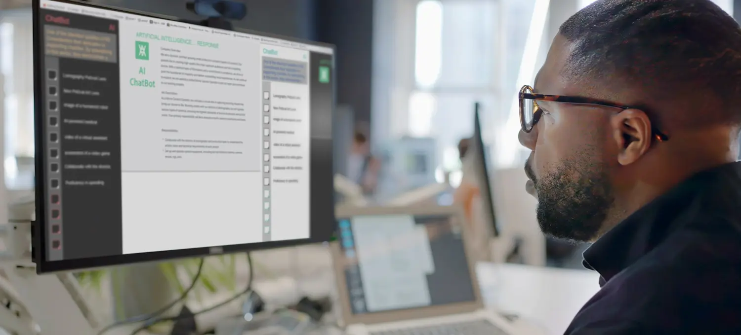 [Featured Image] A person is on a computer discovering a generative ai learning path to pursue.