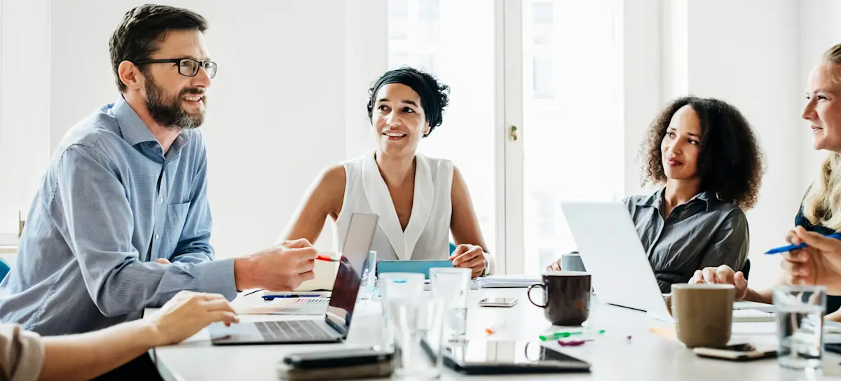 [Feature Image] A group of learners in a BBA degree program meets to study for an upcoming exam.
