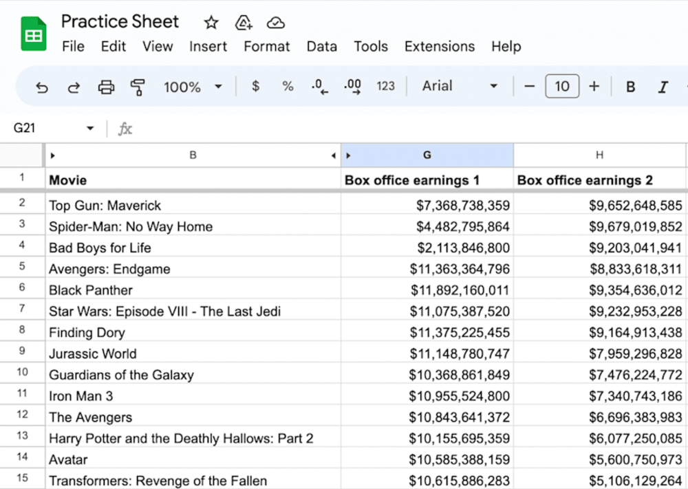 Google-sheets-pivot-table-step-1