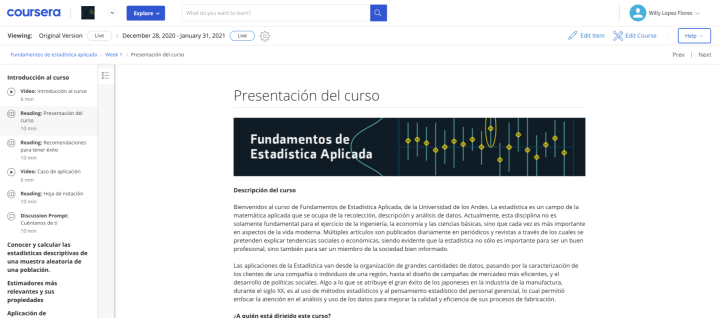 Cursos abiertos