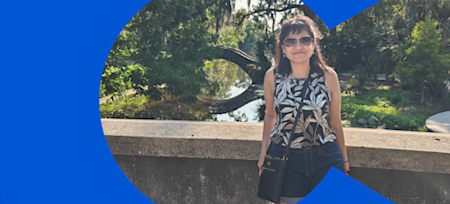 [Featured image] University of Colorado Boulder master's student Sneha Natekar stands in front of some trees