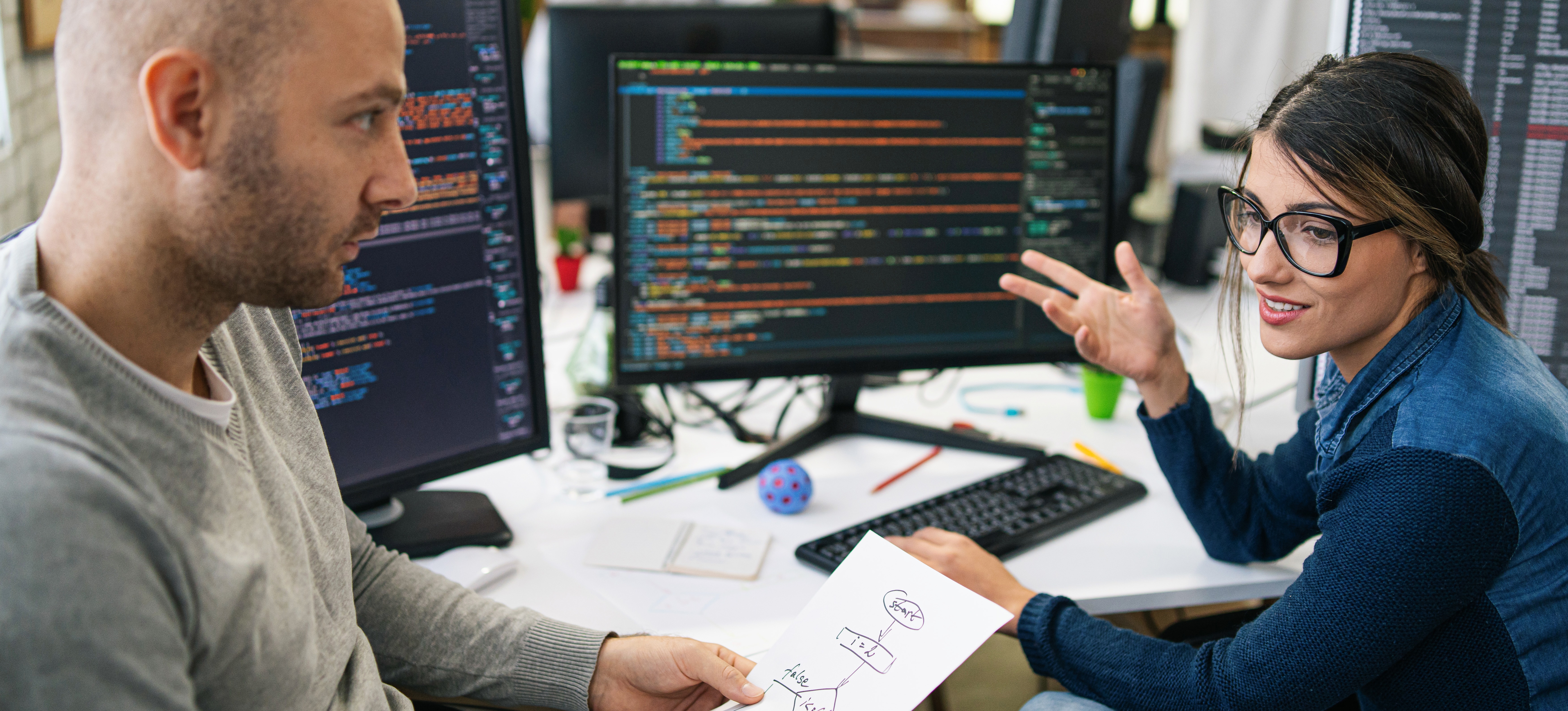 [Featured Image] A development team is using continuous integration to test and deliver high quality code to a client.