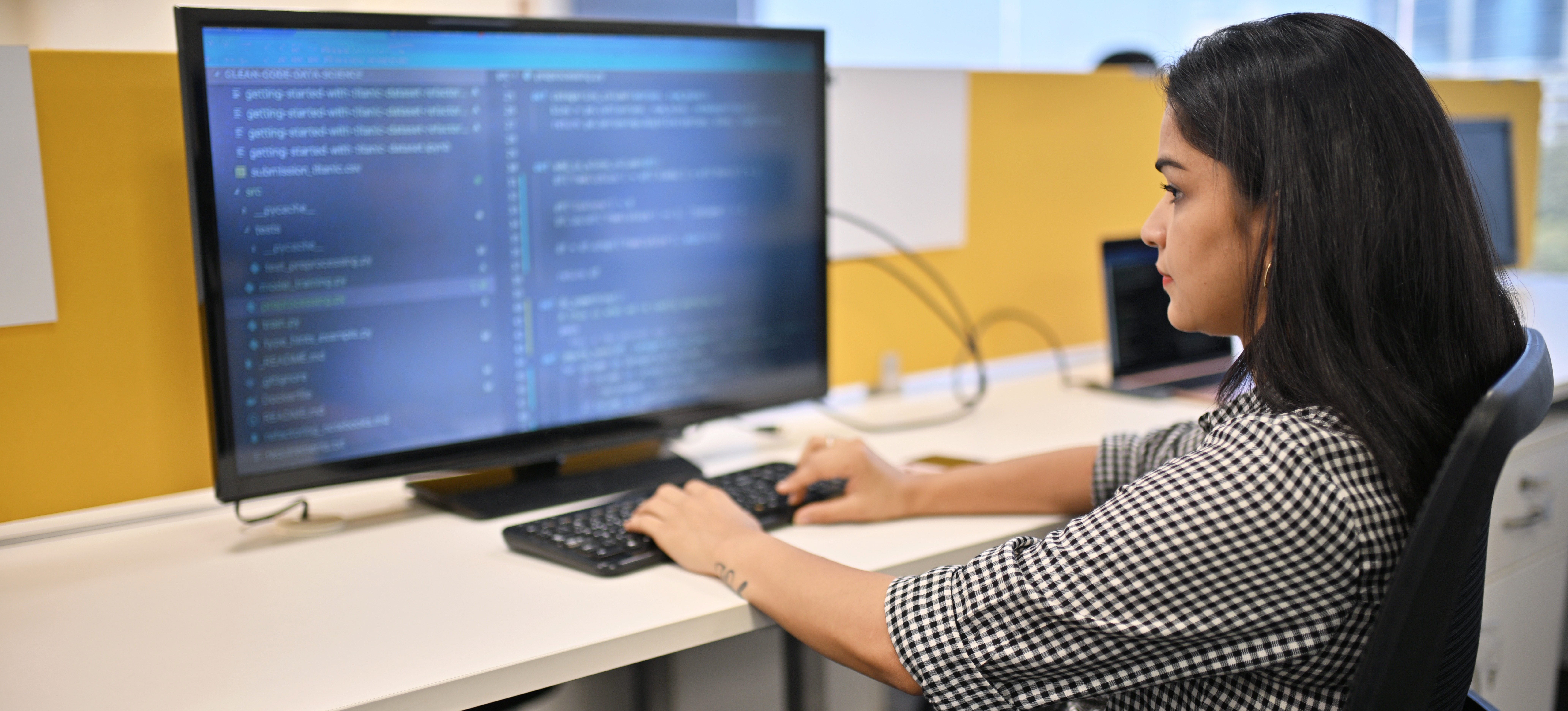 [Featured Image] A student is on a computer taking a data science course.