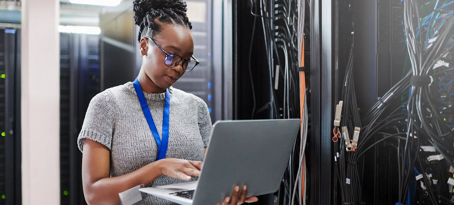 [Featured Image] After researching various computer engineering roles, one professional found a position that allowed them to work occasionally from a server room.
