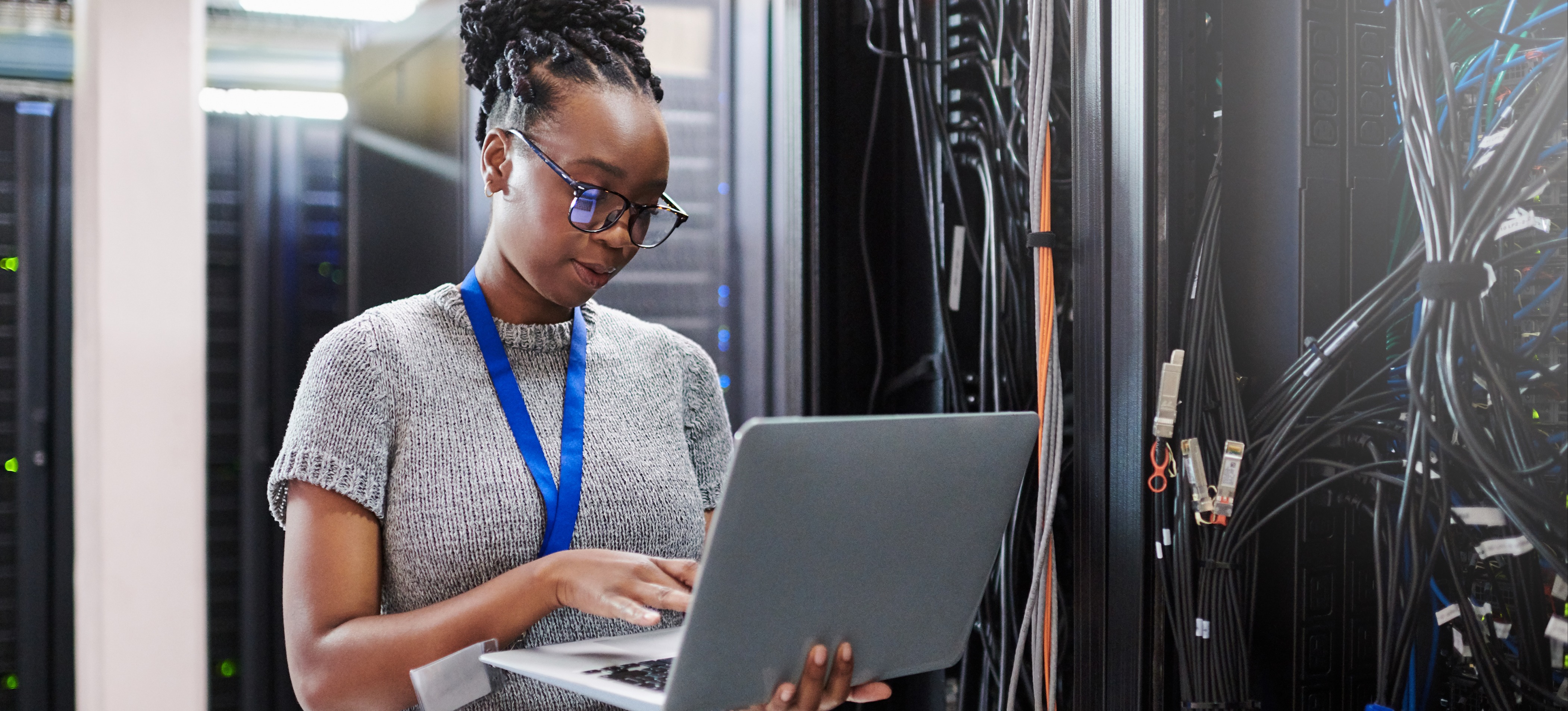 [Featured Image] After researching various computer engineering roles, one professional found a position that allowed them to work occasionally from a server room.
