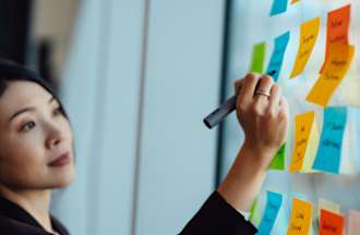 [Featured image] A statistician uses colored sticky notes to sort data, perhaps using hierarchical clustering.
