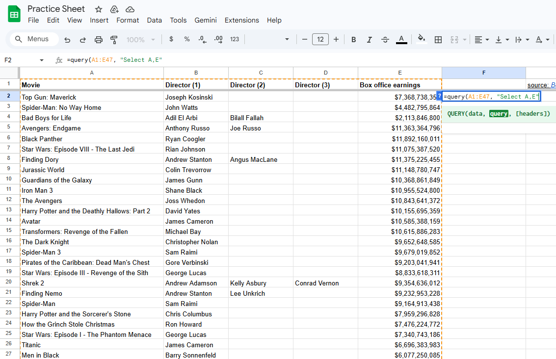 Google-sheets-query-step-3