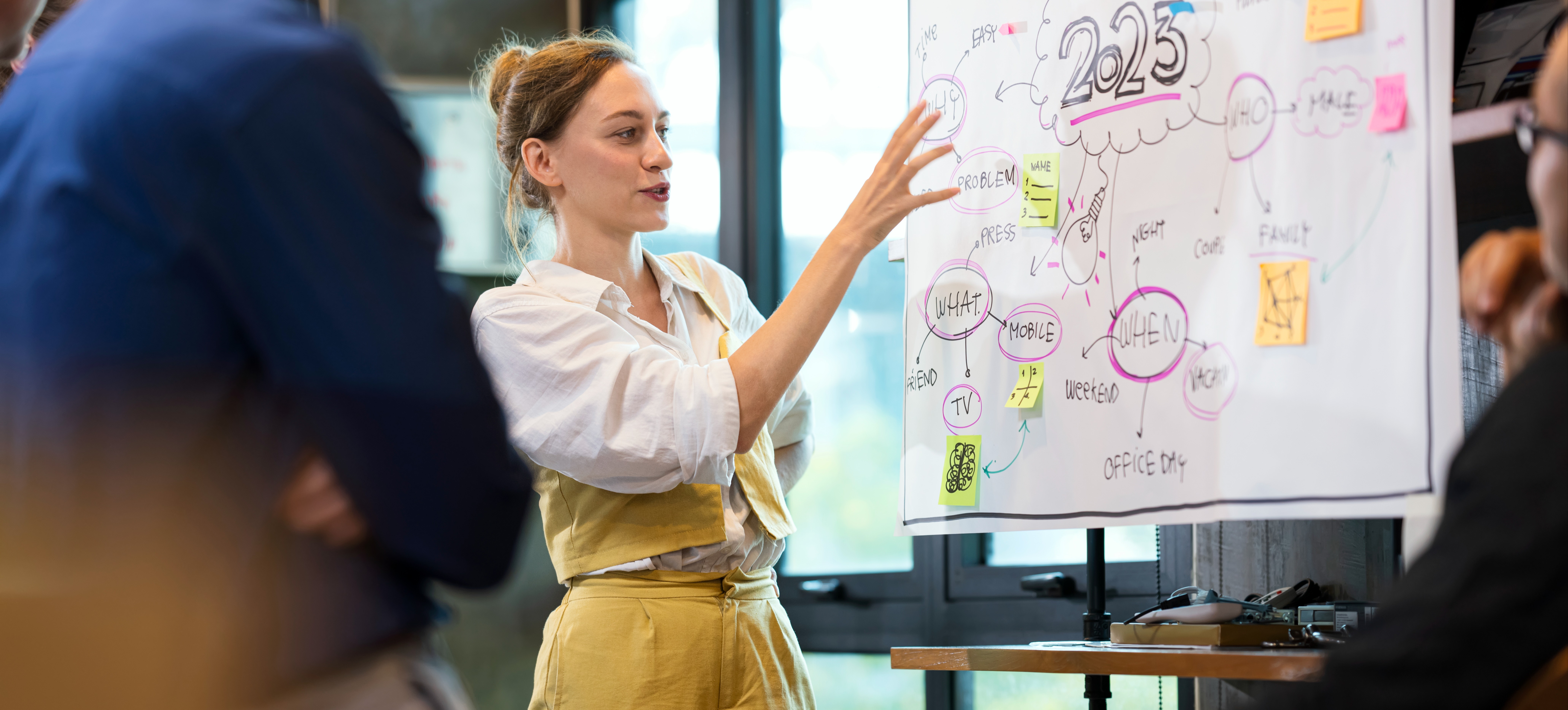 [Featured Image]: A businessperson shares their ideas to build a growth plan as the team prepares to expand operations.
