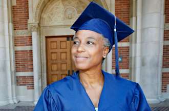 [Featured Image] A bachelor's degree graduate holds a diploma.