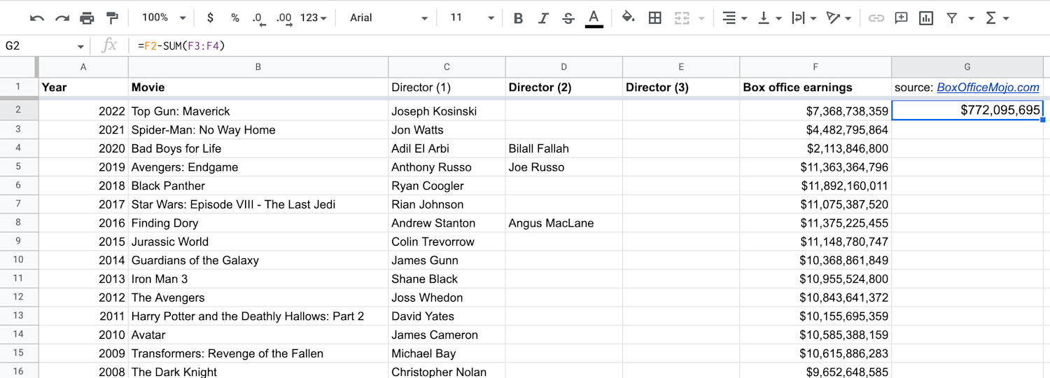 How to Add and Subtract a Column in Google Sheets Coursera