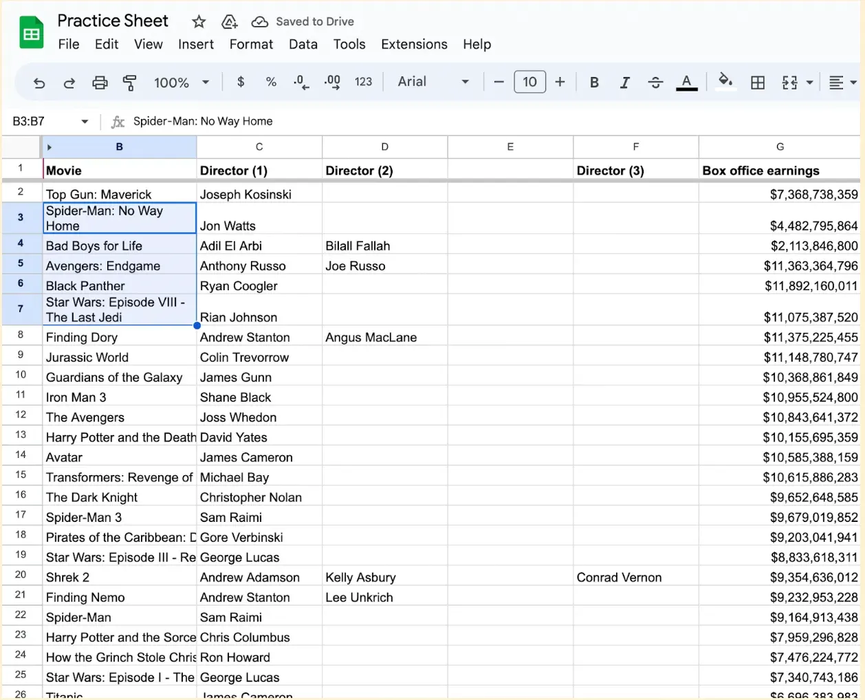 Wrapped cells highlighted in Google Sheets