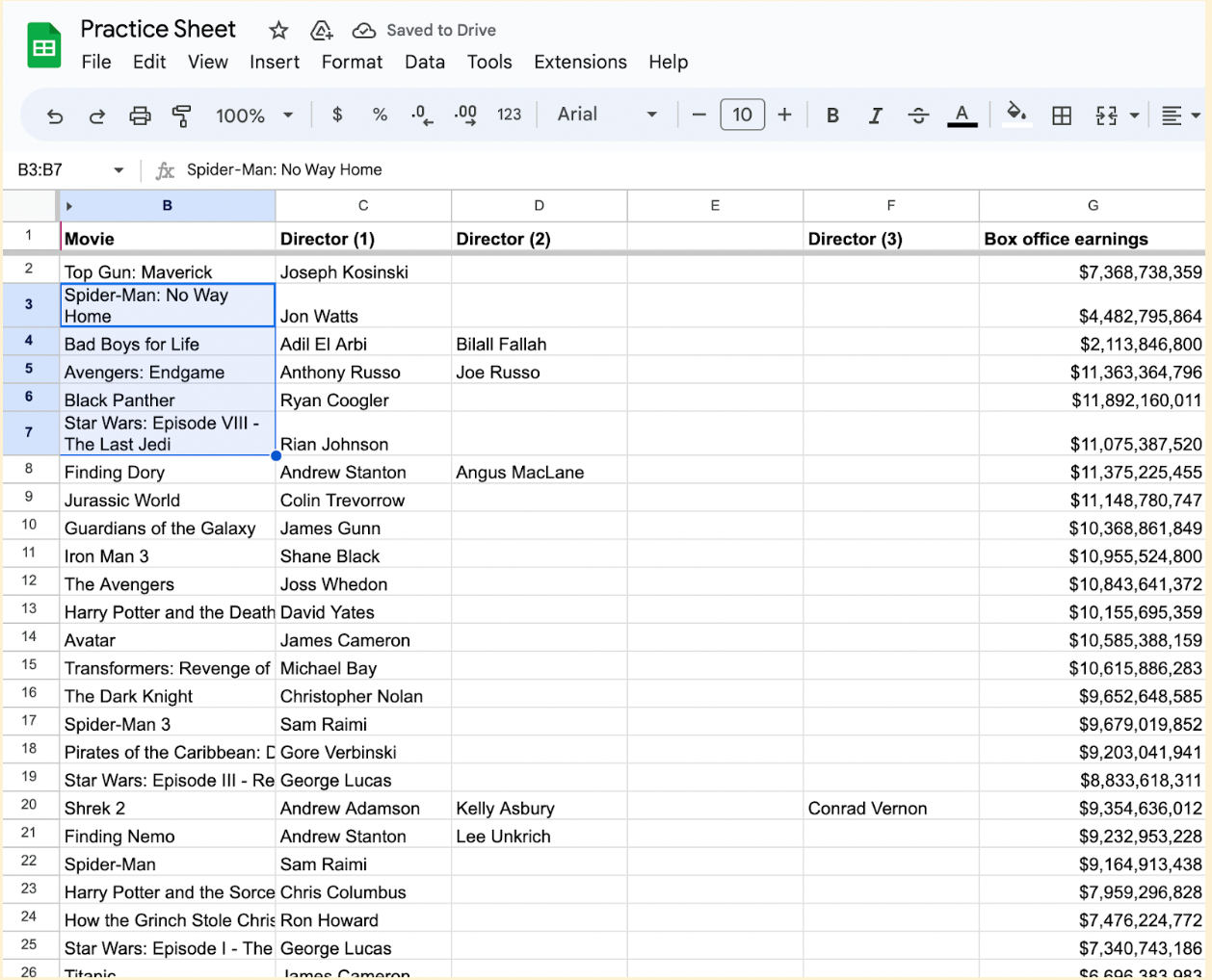 Wrapped cells highlighted in Google Sheets