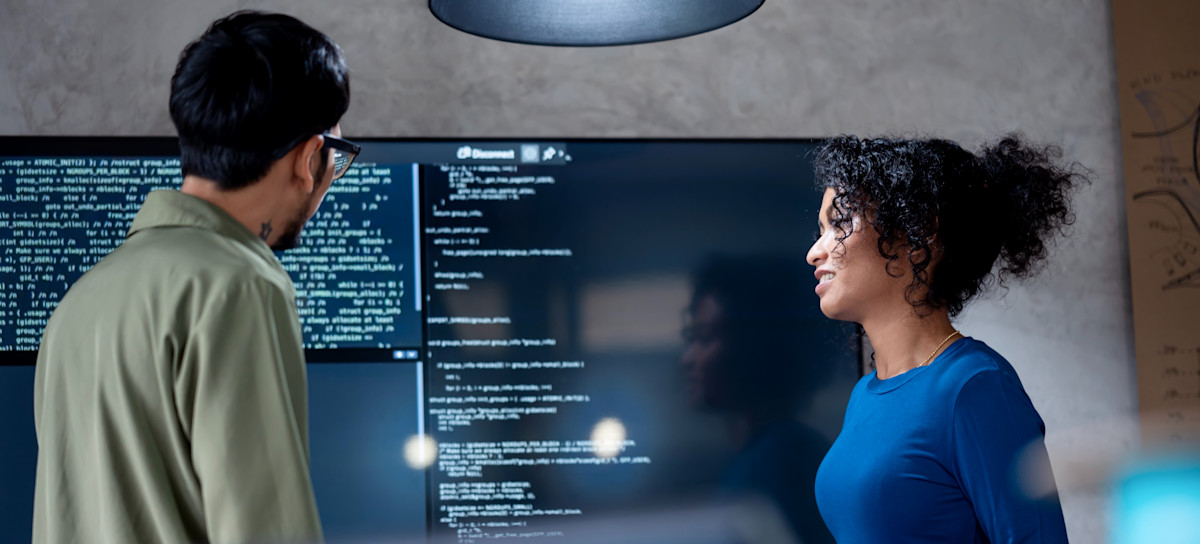 [Featured Image] Two artificial intelligence engineers discuss how named entity recognition will help their chatbot answer questions more effectively.
