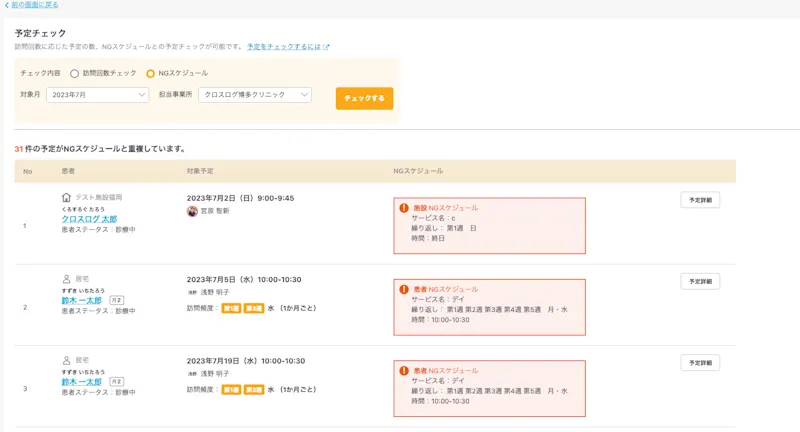 NGスケジュールを1ヶ月分チェックする機能を作成など、合計8点のカイゼンを実施しました。