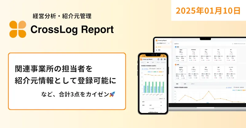 【Report】関連事業所の担当者を紹介元情報として登録可能にするなど合計3点のカイゼンを実施しました。