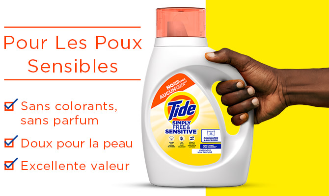 Tide Simply Free & Sensitive Liquid Laundry Detergent - for sensitive skin: no dyes or perfumes, dirt out, low price.