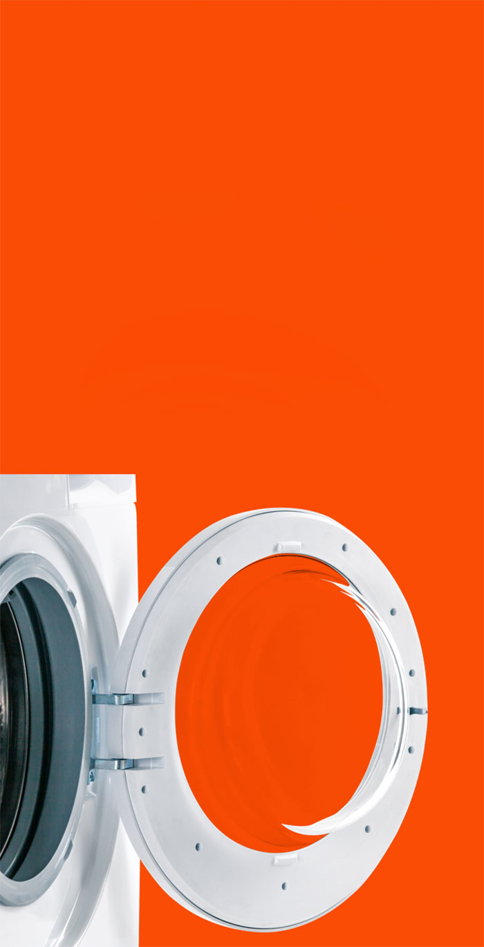 A washing machine with open door