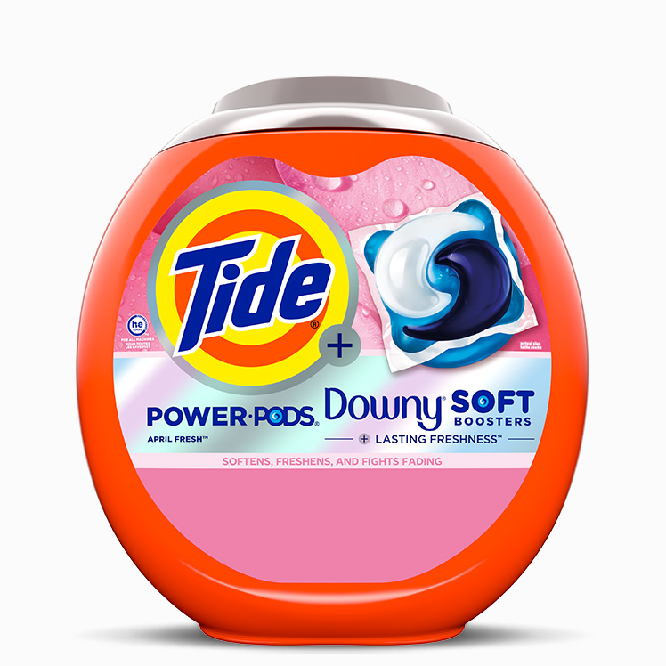 Les capsules de détergent Downy Power PODS® Tide, sont maintenant dotée d'une douceur améliorée