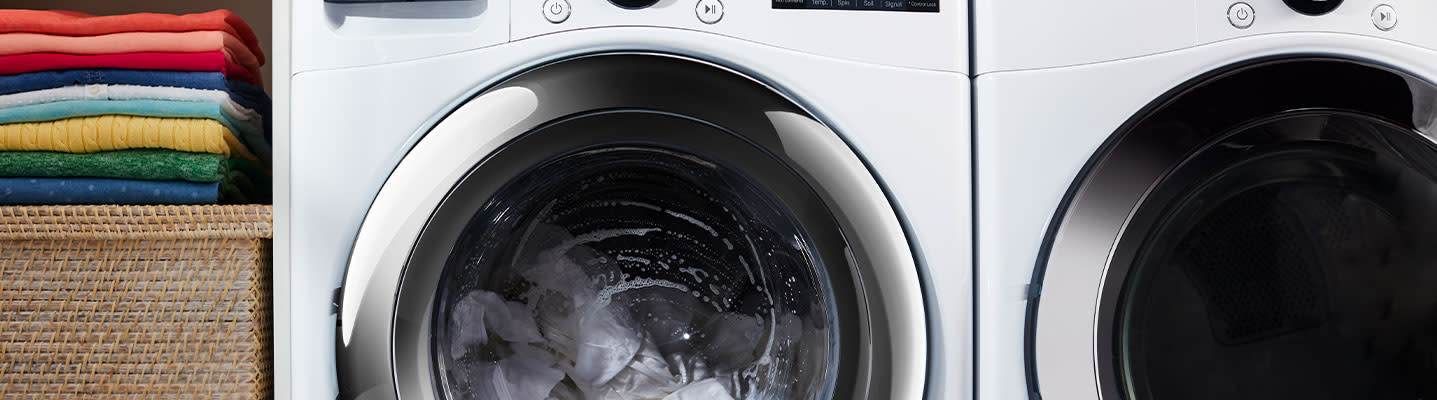 Washing machine in operation