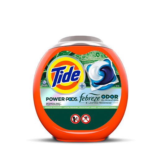 Capsules de détergent à lessive Tide Power PODS avec des désodorisants Febreze, une fraîcheur longue durée Botanical Rain 