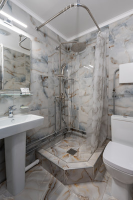 Стандарт MAXI без балкона 2-х местный 1-но комнатный в санатории Шексна - душевая кабина