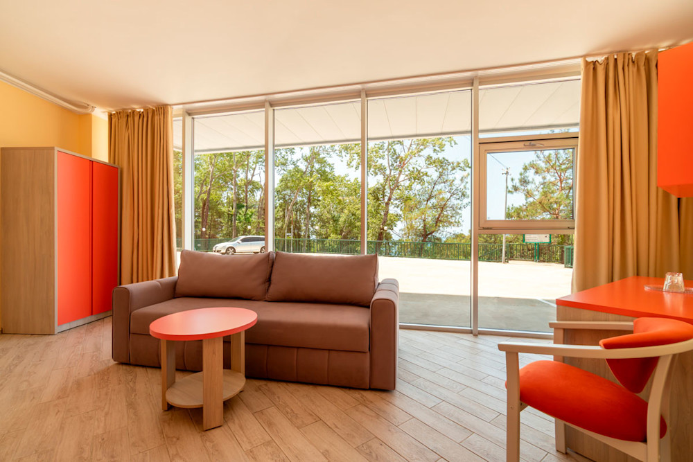 Стандарт без балкона 4-х местный 2-х комнатный в санатории Шексна - вид из номера на улицу