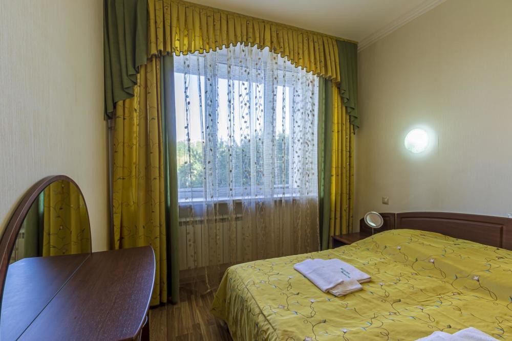 номер Люкс в санатории Узбекистан - Двуспальная кровать и окно