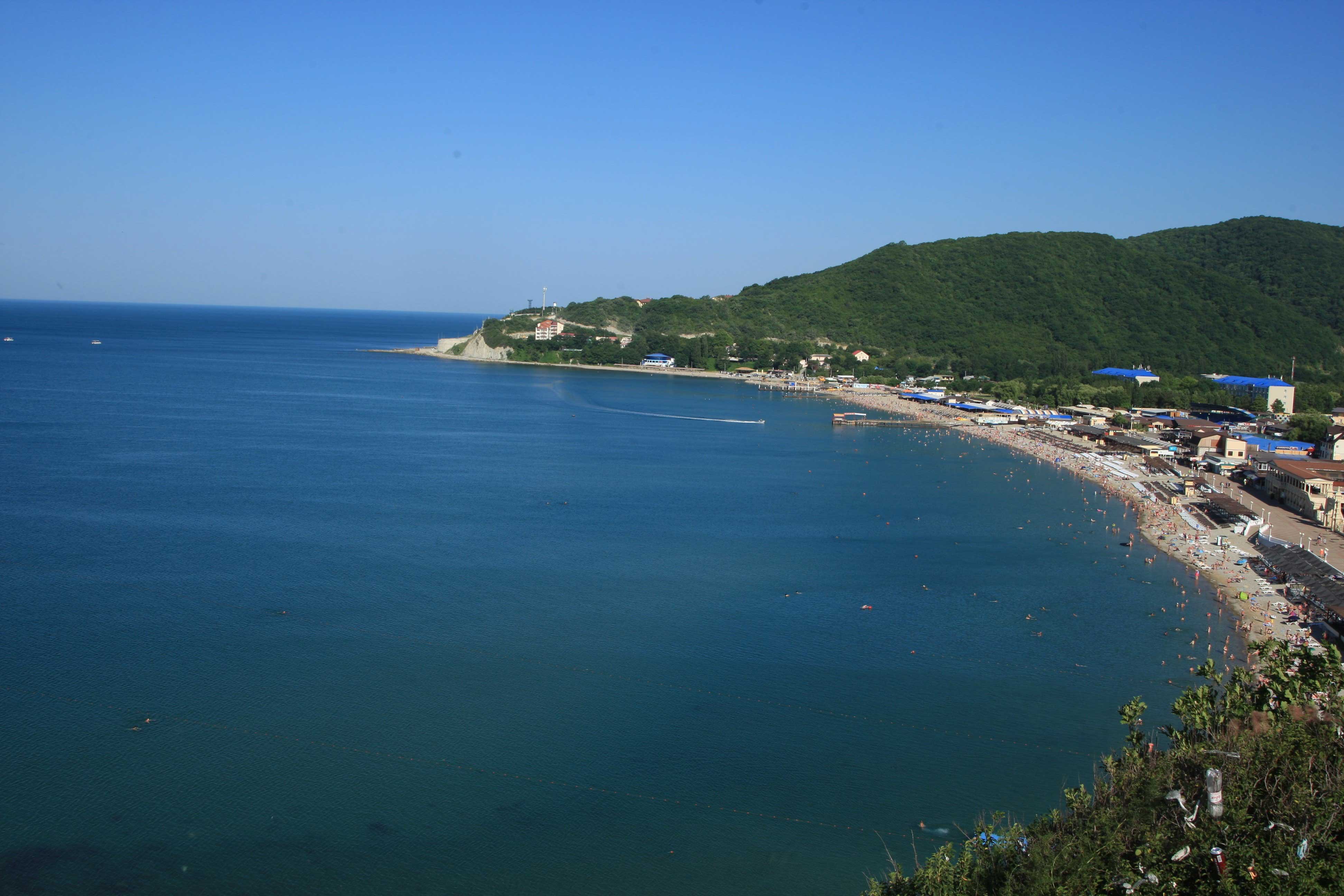 Пляж поселка джубга. Черное море Архипо-Осиповка Краснодарский.